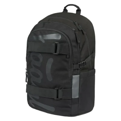 Abbildung von Baagl Schulrucksack für Jungen Mädchen Teenager Skateboard Rucksack Kinderrucksack mit Laptopfach und Brustgurt Schule, Weiterführendeschule, Mittelschule, 25 l (Uni Schwarz)