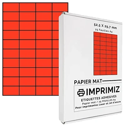 Abbildung von 25 Blatt A4 / Papier matt Farbe Für Inkjet/Laser/Kopier Drucker Etiketten farbig