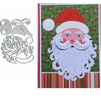 Abbildung von Weihnachtsmann Metall Stanzformen, Frohe Christams, Snata Baum, Stanzschablonen für Bastelarbeiten, Scrapbooking, Alben, dekorative Prägepapier Kartenherstellung