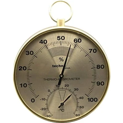 Abbildung von Technoline WA 3055 edles, analoges Thermo Hygrometer im Messing Design