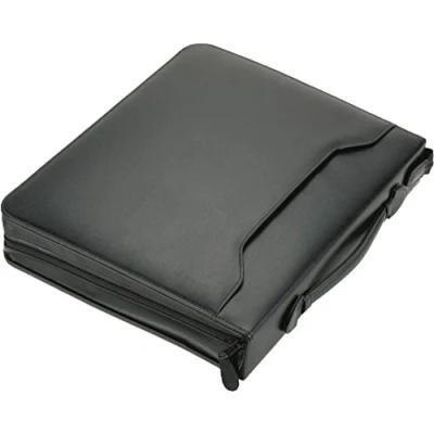 Abbildung von Alassio 31502 Ringbuchmappe RIMINI im DIN A4 Format, Schreibmappe aus FINEtouch Lederimitat, Dokumentenmappe in schwarz, Mappe ca. 37 x 31 6 cm, Aktenmappe mit Tragegriff und CD Tasche
