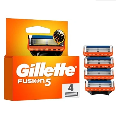 Abbildung von Gillette Fusion5 4 Ersatzklingen, mit größerem Gleitstreifen für ein sanftes Gleiten und 5 Klingen eine unglaublich gründliche komfortable Rasur