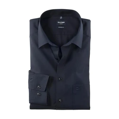 Abbildung von OLYMP Herren Businesshemd Langarm Luxor,Einfarbig,modern fit,New Kent,Indigo 96,46