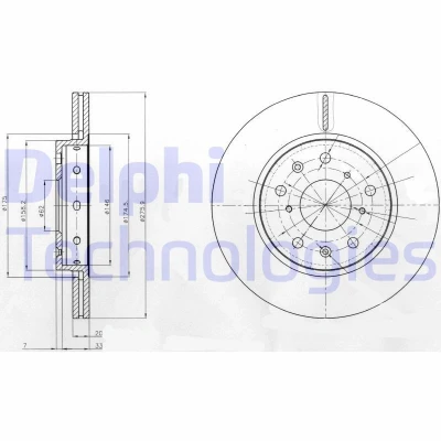Abbildung von DELPHI BG4208 Bremsscheibe 276 20 5 Belüftet geölt unbehandelt ohne Radlager, ABS Sensorring SUZUKI: SWIFT 3