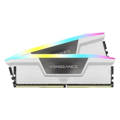 Abbildung von CORSAIR Vengeance RGB DDR5 RAM 32GB (2x16GB) 6000MHz CL36 Intel XMP iCUE Kompatibler Computerspeicher Weiß (CMH32GX5M2B6000C36W)