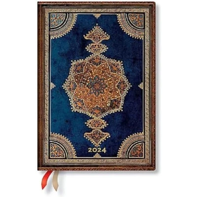 Abbildung von Paperblanks Flexi 12 Monatskalender 2024 Safawidisch Indigo, Day at a Time Midi (175 x 125), Deutsch