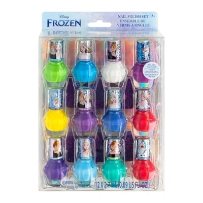 Abbildung von Disney Frozen Kinder Nagellack Set (12 teilig) Ungiftig und entfernbarer Geburtstagsgeschenke für Mädchen ab 3 Jahren von Townley Girl