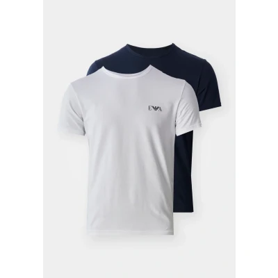 Abbildung von Emporio Armani CREW NECK 2 PACK Unterhemd/shirt, Herren, Größe: Small, White/blue