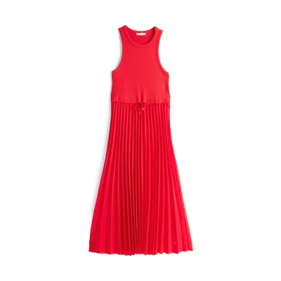 Abbildung von Tommy Hilfiger TANK Pleated Dress Freizeitkleid, Damen, Größe: Medium, Primary red