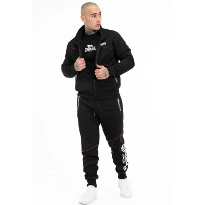 Abbildung von Lonsdale Herren Traininganzug normale Passform GEDDINGTON, Black, S, 113982