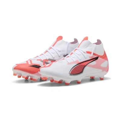 Abbildung von Puma Ultra 5 MATCH+ FG/AG Fußballschuh Nocken, Damen, Größe: 41, White/black/glowing red Schuhe