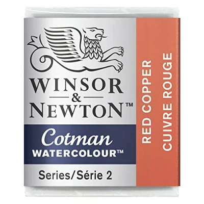 Abbildung von Winsor &amp; Newton 0301471 Cotman Metallic Aquarellfarbe Studio Wasserfarben, lebendige hochwertige Farben mit sehr guten Verarbeitungseigenschaften, 1/2 Napf Kupferrot