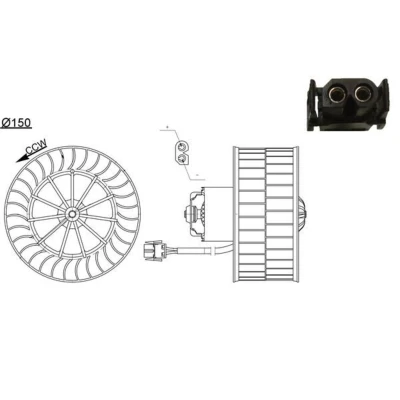 Abbildung von MAHLE ORIGINAL AB 44 000S Innenraumgebläse für Fahrzeuge ohne Klimaanlage Links /Rechtslenker BMW: 3 Convertible, Coupe
