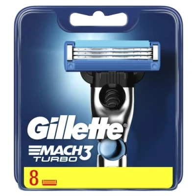 Abbildung von Gillette Mach3 Turbo Klingen Austauschbar für Herrenrasierer (8 Stück), mit härter als Stahl