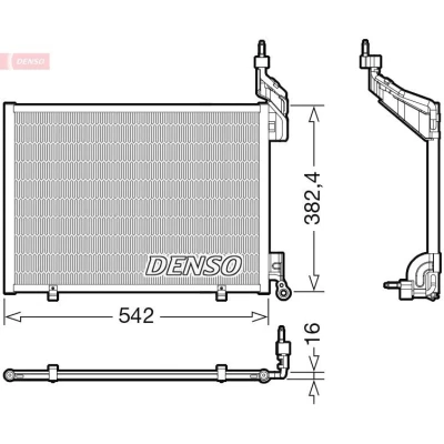 Abbildung von DENSO DCN10048 Klimakondensator ohne Trockner R 134a FORD: FIESTA 6