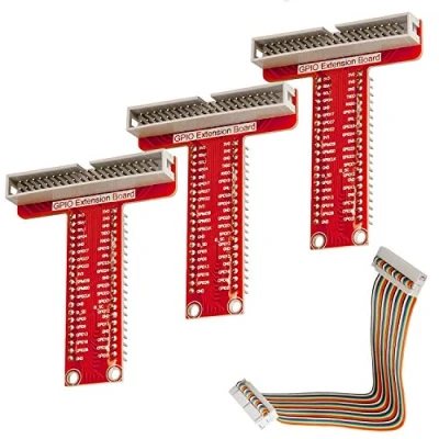 Abbildung von AZDelivery 3 x 40 Pins GPIO Breakout Board und kompatibles Flachband Ribbon Kabel kompatibel mit Raspberry Pi