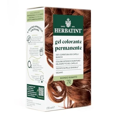 Abbildung von Herbatint Permanente Haarfarbe Gel 7R Kupferblond 170 ml Ammoniakfrei, 100% Abdeckung für weißes Haar empfindliche Haut, mit 8 natürlichen Bio Extrakten