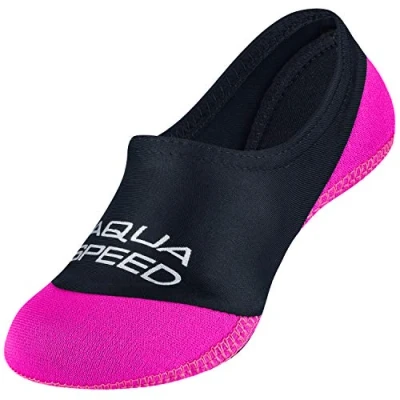 Abbildung von Aqua Speed Mädchen Schwimmsocken Neoprensocken Anti Rutsch Neopren Badesocken Socken Strandsocken elastisch Swim Socks Girls Beach Gr. 36 37 19 Schwarz Pink