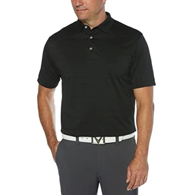 Abbildung von Callaway Opti Dri Herren Golf Poloshirt mit kurzen Ärmeln, Herren, Mittelblau, X Large