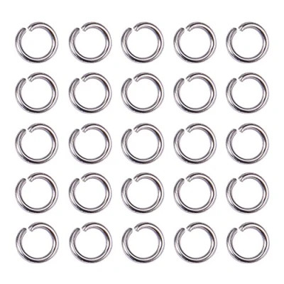 Abbildung von PandaHall 100Pcs Edelstahl Offene Sprungringe 6mm Runde 1mm Dickes Metall Unsolded Ring Connectors für Chainmail Schmuck Herstellung