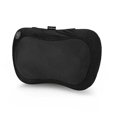 Abbildung von medisana MC 200 Shiatsu Massagekissen mit Wärmefunktion, 4 rotierende Massageköpfe, Rotlichtfunktion für Nacken, Schulter, Rücken und Beine