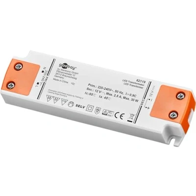 Abbildung von Goobay 30633 LED Trafo 230V auf 24V Spot Transformator 15W Gesamtlast Treiber DC Gleichspannung Driver kein Flackern