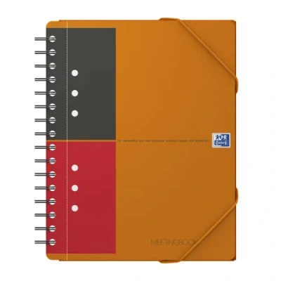Abbildung von Oxford Meetingbook International A5, liniert, 160 Seiten, mit Gummizugmappe und 3 Einschlagklappen
