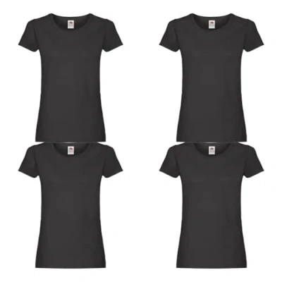 Abbildung von GIDUTEX Damen Tshirt von Fruit of The Loom 2er 3er 4er Pack S 2XL (DE/NL/SE/PL, Alphanumerisch, M, Regular, 4, Black)