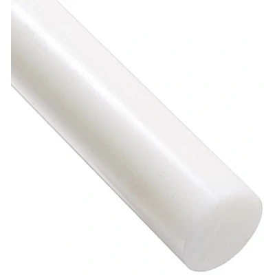 Abbildung von HDPE Rundstab aus hochdichtem Polyethylen, durchscheinend weiß, 30 mm Durchmesser x 300 Länge, Grad A PE 500