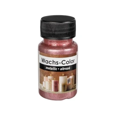 Abbildung von Ideen mit Herz Wachs Color metallic ideal zum Anmalen von Kerzen 50 ml (altrosé)