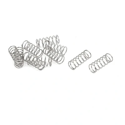 Abbildung von sourcing map 10Stk 304 Edelstahl Druckfedern Druckfeder Spiralfeder Stahlfeder Silberton 0,6mmx8mmx20mm