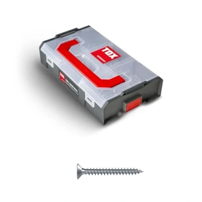Abbildung von TOX L BOXX Mini Spanplattenschrauben 3 + 3,5 mm Sortiment TX, individuell anpassbar, stapel &amp; untereinander verklickbar, inklusive Holzschrauben mit TX Antrieb, 700 tlg., 094903206