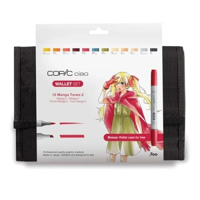 Abbildung von COPIC Ciao Marker 12er Manga Set &quot;Schuluniformen&quot; im Wallet, Allround Layoutmarker mit einer mittelbreiten und Brush Spitze
