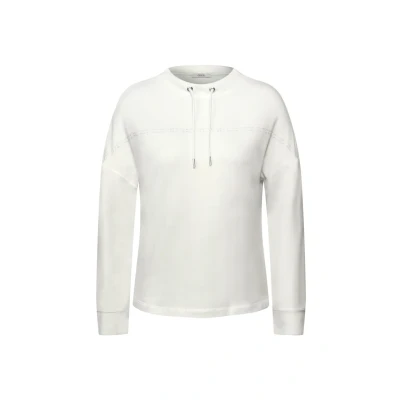 Abbildung von Cecil MIT Wording Langarmshirt, Damen, Größe: Large, Weiß