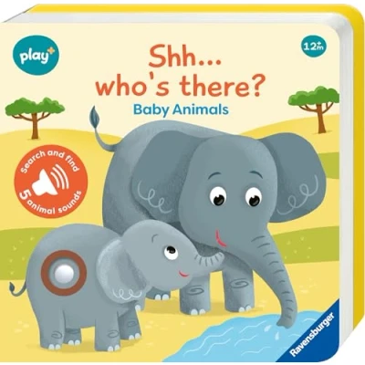 Abbildung von Ravensburger Play+ Shh… Who&#039;s there? Baby Animals (My First Seek and find Sound Book), book 12+ months: Search (Mein allererstes Soundbuch)