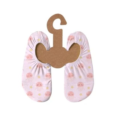 Abbildung von Slipstop Kinder Strandschuhe Anti Rutsch Sport Schuhe Schwimmschuhe Badeschuhe Urlaub Yoga für Mädchen Belle rosa mit Quallen Sonnenschutzfaktor 50+, Gr. 30 32