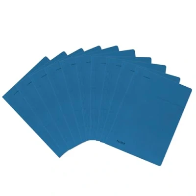 Abbildung von Original Falken 100er Pack Recycling Schnellhefter DIN A4 blau. Made in Germany Blauer Engel Hefter Papphefter Kartonschnellhefter Schulhefter Pappordner Mappe Schulordner ideal für Schule und Uni