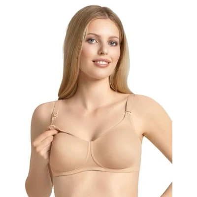 Abbildung von Anita Maternity Damen Bügelloser Schwangerschafts BH Still Basic 5037, Einfarbig, Gr. 85F, Beige (Desert 753)