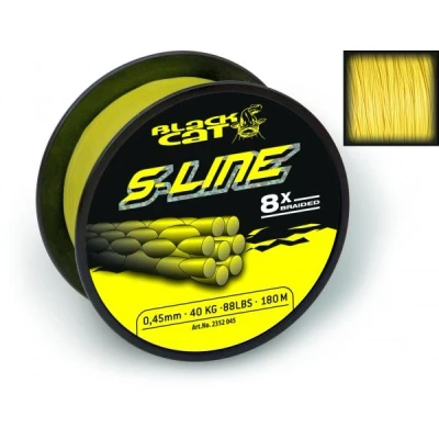 Abbildung von Black Cat S Line Yellow 0,38mm (40kg/88lb) 250m Geflochtene Schnur