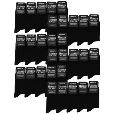 Abbildung von Occulto 5 10 15 20 30 Paar Herrensocken Business Herren Socken Baumwolle Schwarz, 47 50