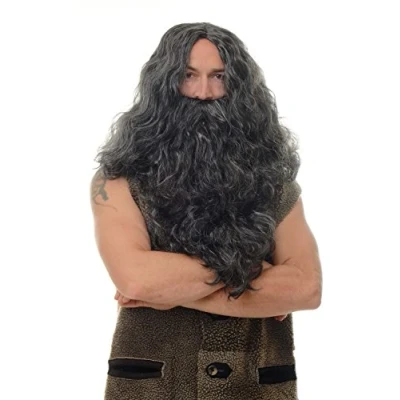 Abbildung von WIG ME UP WIG011 P103PC309 Perücke Bart Vollbart Fasching Karneval Prophet Sadhu Guru Jesus Hipster Wikinger Barbar schwarz