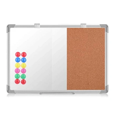 Abbildung von S SIENOC 100x50cm Kombinations notizbrett Whiteboard Magnetwand mit Alurahmen Magnetisch und Magnettafel Pinnwand Weiß lackier
