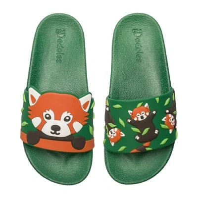Abbildung von Dedoles Badeschuhe &amp; Hausschuhe Damen Herren Kinder Badesandalen lustige Designs Bücher Kaffee Party Pizza Fuchs Bär Lama Wolken Geschenk, Farbe: Roter Panda, Gr.: 33 EU