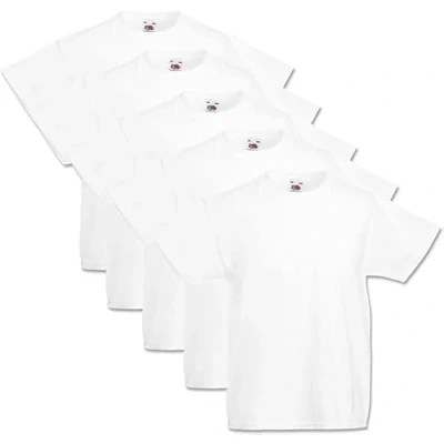 Abbildung von GIDUTEX Kinder Tshirt by Fruit of The Loom Valueweight Unisex 104 116 128 140 152 (DE/NL/SE/PL, Numerisch, 98, Regular, Weiß)