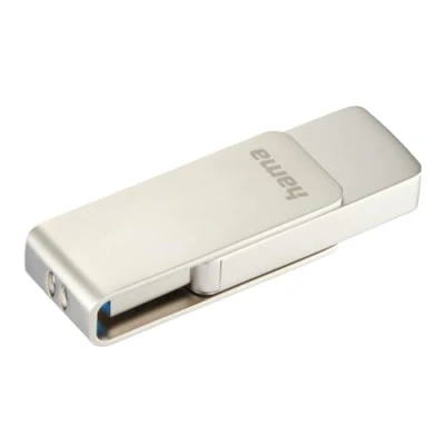 Abbildung von Hama USB Stick, 512GB, 3.0 (Speicherstick,USB Stick 3.0, Datenspeicher, A, klein, ultra schnell, 100MB/s, Drehmechanismus, Öse zur Nutzung als Schlüsselhänger) silber