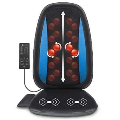 Abbildung von COMFIER Shiatsu Massagesitzauflage mit Wärme, Massageauflage Rückenmassagegerät, Entspannung für den gesamten Rücken, eignet Sich fürs Büro, Zuhause und überall dort, Geschenke