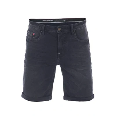 Abbildung von riverso Herren Jeans Shorts RIVUdo Kurze Hose Regular Fit Denim Stretch Short Baumwolle Bermuda Sommer Schwarz w31, Größe:W 31, Farbe:Black (B122)