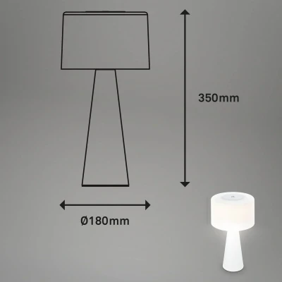 Abbildung von BRILONER LED Tischlampe Kabellos, Dimmbare Nachttischlampe Touch, Schreibtischlampe, Leselampe, Tischleuchte Outdoor und Indoor, USB C, Camping Lampe, Warmweißes Licht, Weiß, Schwarz
