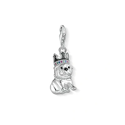 Abbildung von Thomas Sabo Damen Charm Anhänger Bulldogge mit Krone 925 Sterling Silber 1510 497 21