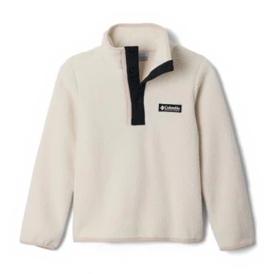 Abbildung von Columbia Helvetia II HALF SNAP Unisex Fleecepullover für Kinder, Größe: 140/152, Chalk/black